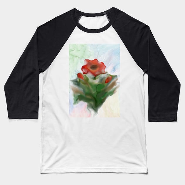 Poppy flower - botanical print Baseball T-Shirt by redwitchart